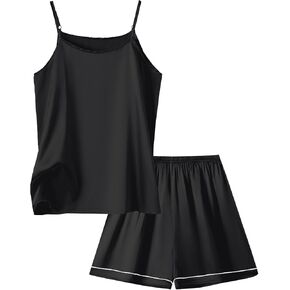 Umeyda Girls & Womens Pajamas Set Sleeveless Camisole Tank Top and Shorts 2 Piece Sleepwear Summer Outfits