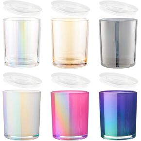 CandMak Candle Jars, 12 Pack 6 OZ Glass Empty Candle Vessels Containers Jars Bulk with Black Lids & Candle Packaging Boxes for Making Candles (Black Matte)