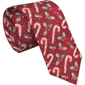 DEKIFNHG Merry Christmas Men's Tie Funny Red Neckties Christmas Holiday Season Party Gifts