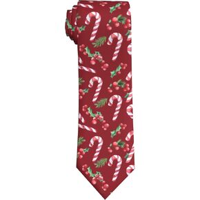 DEKIFNHG Merry Christmas Men's Tie Funny Red Neckties Christmas Holiday Season Party Gifts