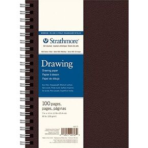 Strathmore 400 Series Art Drawing Journal, 7"x10" Wire Bound, Black, 50 Sheets