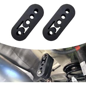 2 PCS Car Exhaust Rubber Hanger, 4-hole Adjustable Exhaust Pipe Support Bracket High Density Muffler Exhaust Hanger, Bushing Muffler Insulator Shock Absorbing Mounting Bracket, for Cars (Black)