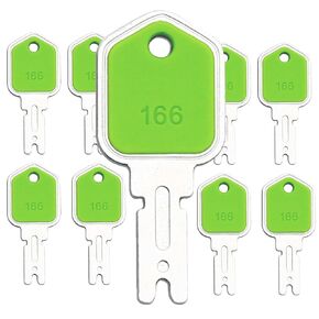 166 Equipment Ignition Key Pack of 9, Hyster Forklift Key Hyster Heavy Equipment Keys Compatible for Yale Komatsu Crown Gehl GraDall
