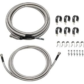 مجموعة خطوط الوقود WATERWICH مضفرة من الفولاذ المقاوم للصدأ متوافقة مع 2006-2011 Chevy HHR/ 2005-2010 Chevy Cobalt/ 2007-2010 Pontiac G5 لاستبدال QFF0015SS