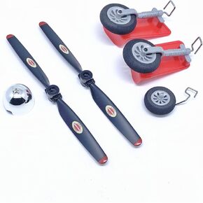 KingVal Replacement Landing Gear Propeller Fairing RC Parts Combo Compatible with WLtoys XK A300 RC Airplane Glider (Red)