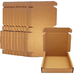 7x7x1 inch Small Shipping Boxes 50 Pack, Brown Kraft Corrugated Cardboard Mailer Boxes Bulk for Packaging Business Mailing Gift，Mini Mailer Boxes for Packaging Supplies