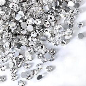 Yhsheen Rhinestones for Crafts,2880 Pcs Clear Flatback Gems Crystal Rhinestones,Bedazzler Kit with Glass Rhinestones for Clothes Tumblers DIY Decorations（SS16-SS20 /3.8-5mm,Silver）