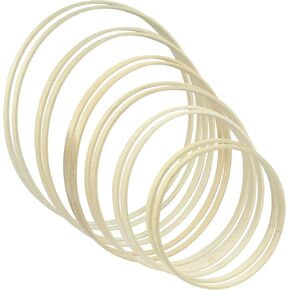 Unlorspy 6Pcs Wooden Bamboo Floral Hoops, 3 Sizes Bamboo Macrame Hoop Set Craft Bamboo Rings for DIY Making Wedding, Christmas Wall Hanging and Dream Catcher(8/10/12 inch)