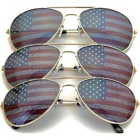 Goson American Flag Mirror Novelty Decorative Sunglasses