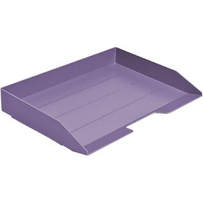 Acrimet Stackable Letter Tray Single Side Load, Plastic, Desktop File Organizer (Solid Purple Color) (1 Unit)