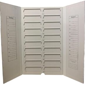 Cardboard Slide Tray, 20 Compartments Bifold, for File and Document Storage