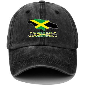 Jamaica Map Print Washed Baseball Cap Jamaica Map Flags Baseball Hat for Men Women Funny Gifts