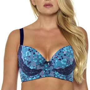 MIERSIDE Women's Red/Purple Plus Size Sexy Printing Demi Bra