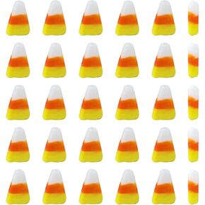 Honbay 30PCS Dainty Glass Candy Corn Beads Artificial Food Spacer Beads Thanksgiving Halloween Christmas Beads Candy Corn Loose Beads Fall Autumn Theme Beads DIY Crafts Jewelry Making Accessories