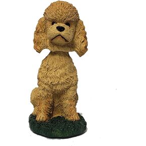Animal Den Poodle Bobblehead Dog Figure Statue Gift for Car Dashboard Sport Cut Apricot