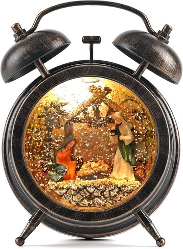 فانوس عيد الميلاد المضاء على شكل كرة ثلجية، ساعة منبه سنو غلوب 6 ساعات، فانوس عيد الميلاد الموسيقي، يعمل USB/البطارية، زينة عيد الميلاد في الأماكن المغلقة (كسارة البندق) in Kuwait