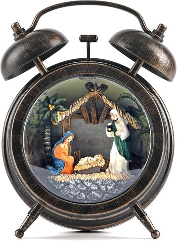 فانوس عيد الميلاد المضاء على شكل كرة ثلجية، ساعة منبه سنو غلوب 6 ساعات، فانوس عيد الميلاد الموسيقي، يعمل USB/البطارية، زينة عيد الميلاد في الأماكن المغلقة (كسارة البندق) in Kuwait