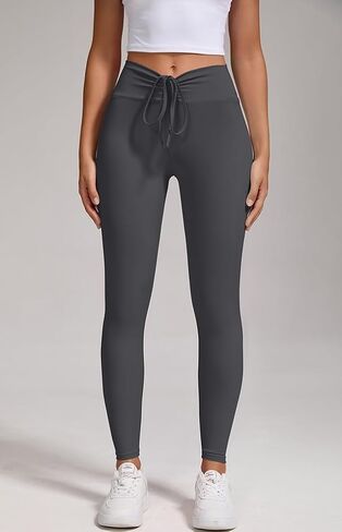 High Waist Pocket Yoga Pants for Women V Cross Waist Butt Lifting Tummy Control Workout 4 Way Stretch Yoga Leggings in Saudi Arabia