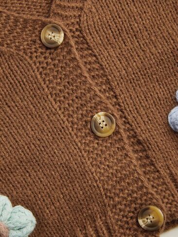 CIDER Women’s Floral Cropped Cardigan Cute Flower V Neck Button Down Trendy Sweater in Kuwait