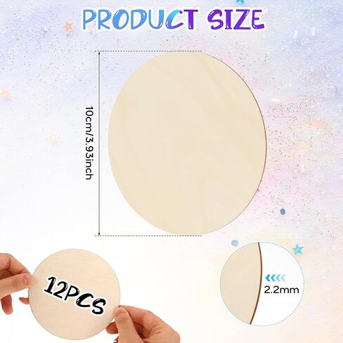 Bewudy 6 Pieces of Wood Circles for Crafts, 8 Inch Unfinished Wood Circles Discs, Wooden Ornaments for Crafts for DIY Crafts Door Hanger Sign Wood Buring Painting Christmas Decorate (6Pcs,20CM/8IN) in Saudi Arabia