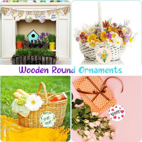Bewudy 6 Pieces of Wood Circles for Crafts, 8 Inch Unfinished Wood Circles Discs, Wooden Ornaments for Crafts for DIY Crafts Door Hanger Sign Wood Buring Painting Christmas Decorate (6Pcs,20CM/8IN) in Saudi Arabia