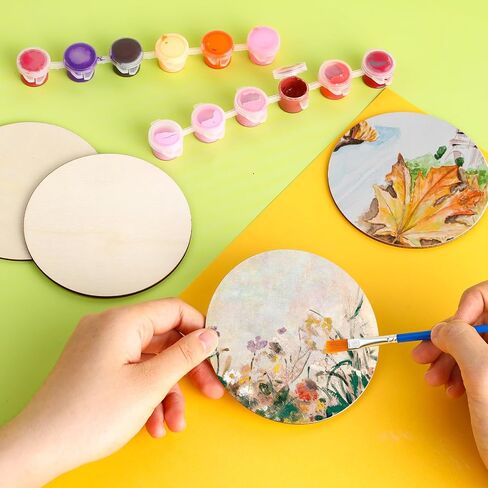 Bewudy 6 Pieces of Wood Circles for Crafts, 8 Inch Unfinished Wood Circles Discs, Wooden Ornaments for Crafts for DIY Crafts Door Hanger Sign Wood Buring Painting Christmas Decorate (6Pcs,20CM/8IN) in Saudi Arabia