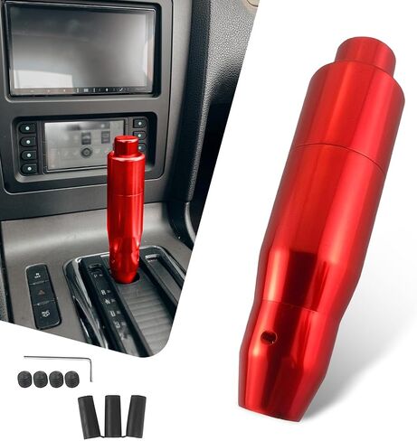 QODOLSI 1 PC Car Automatic Shift Lever with Adapter, 1.37" x 5.7" Easy Control Smooth Easy Grip Alloy Shift Knob, Modified Decorative Accessories for Automatic Transmission Cars (Black) in Kuwait