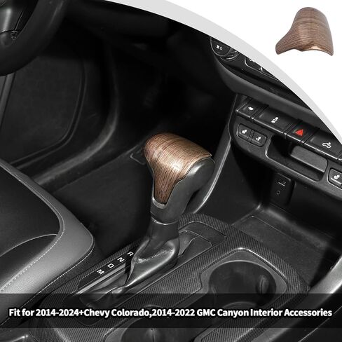 JWWY Gear Shift Shifter Gear Stick Lever Knob Cover Trim 2014-2024+Chevy Colorado,2014-2022 GMC Canyon Interior Accessories Carbon Fiber in Saudi Arabia