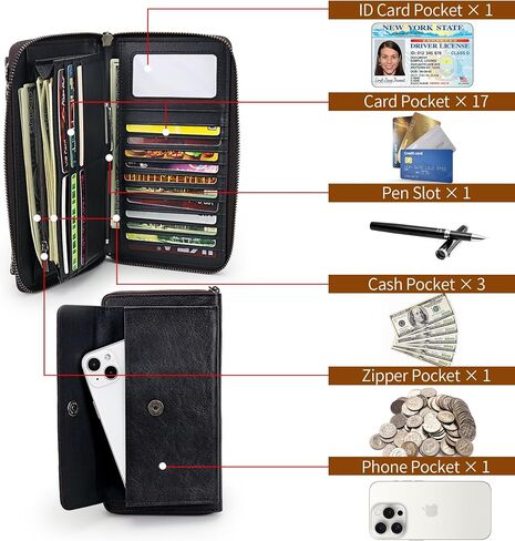 Crossbody Bags For Women, Wristlet Wallet Phone Purse Shoulder handbags Multi-Function Small Clutch Card Holder in Kuwait