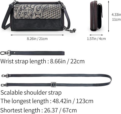Crossbody Bags For Women, Wristlet Wallet Phone Purse Shoulder handbags Multi-Function Small Clutch Card Holder in Kuwait