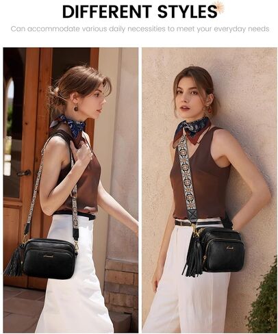 LOVEVOOK Small Crossbody Bags for Women, Vintage Leather Purse for Gift, Shoulder Handbags with Top Handle, Wide Strap in Saudi Arabia