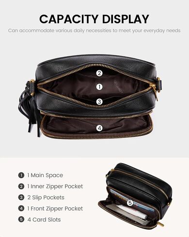 LOVEVOOK Small Crossbody Bags for Women, Vintage Leather Purse for Gift, Shoulder Handbags with Top Handle, Wide Strap in Saudi Arabia