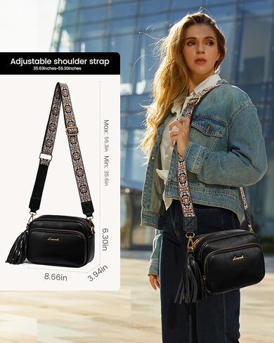 LOVEVOOK Small Crossbody Bags for Women, Vintage Leather Purse for Gift, Shoulder Handbags with Top Handle, Wide Strap in Saudi Arabia