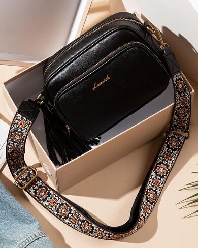 LOVEVOOK Small Crossbody Bags for Women, Vintage Leather Purse for Gift, Shoulder Handbags with Top Handle, Wide Strap in Saudi Arabia