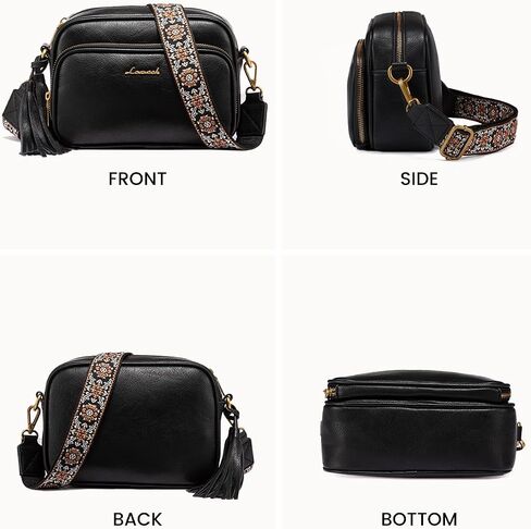 LOVEVOOK Small Crossbody Bags for Women, Vintage Leather Purse for Gift, Shoulder Handbags with Top Handle, Wide Strap in Saudi Arabia
