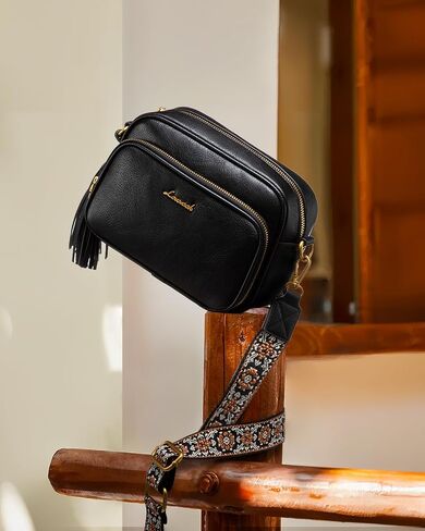 LOVEVOOK Small Crossbody Bags for Women, Vintage Leather Purse for Gift, Shoulder Handbags with Top Handle, Wide Strap in Saudi Arabia
