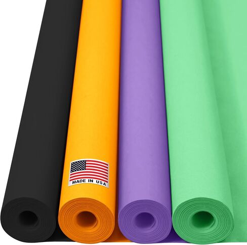 36" x 1200" (100 ft) Halloween Crafts Kraft Paper Rolls Set, 45 Lbs - Orange, Black, Lilac, Green Kraft Paper - Made in USA Colored Paper for Kids Crafts, DIY, School, Gift Wrapping in Saudi Arabia