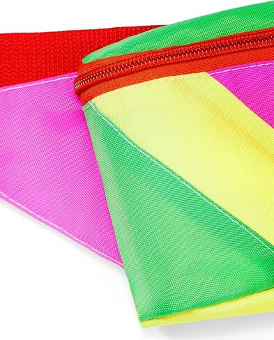 sissycos 80s Retro Neon Fanny Pack, 90s Crossbody Bag,2 Pockets Belt Waist Bags, Neon Accessories for Women Men Waist Packs, Adjustable & Lightweight in Kuwait