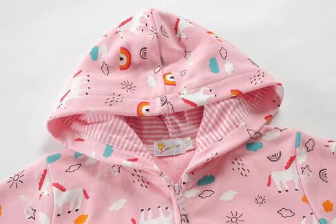 Little Hand Girls Unicorn Hoodies Zip Up Kids Strawberry Jackets Long Sleeve Toddler Dinosaur Sweatshirt Clothes 2-7 Years in Kuwait