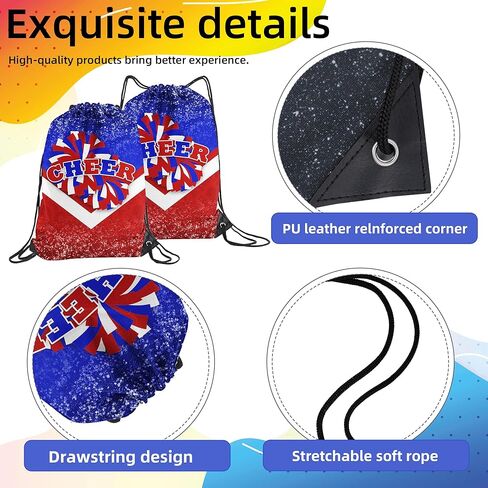 6 قطع حقيبة ظهر برباط للتشجيع من حقائب الصالة الرياضية هدايا للمشجعين (أزرق وبرتقالي) in Kuwait