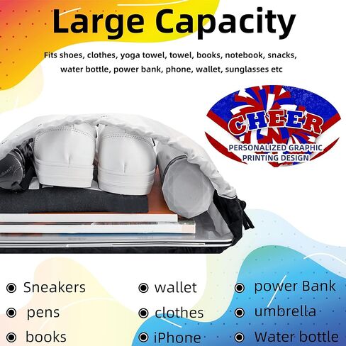 6 قطع حقيبة ظهر برباط للتشجيع من حقائب الصالة الرياضية هدايا للمشجعين (أزرق وبرتقالي) in Kuwait