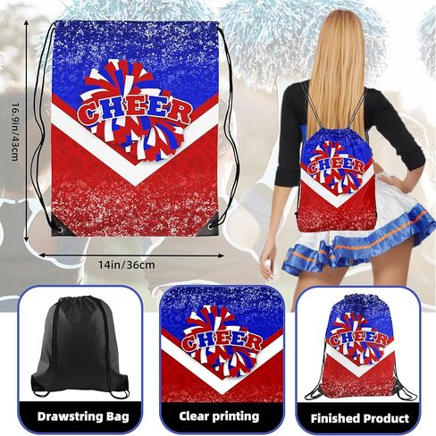 6 قطع حقيبة ظهر برباط للتشجيع من حقائب الصالة الرياضية هدايا للمشجعين (أزرق وبرتقالي) in Kuwait