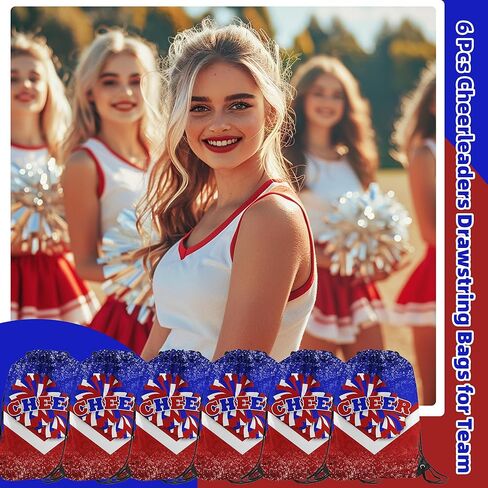 6 قطع حقيبة ظهر برباط للتشجيع من حقائب الصالة الرياضية هدايا للمشجعين (أزرق وبرتقالي) in Kuwait