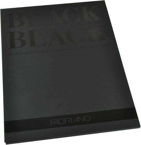 Honsell Fabriano 19100391 Black Block Deep Black Paper with Matt Uncoated Surface 300 g/m² 24 x 32 cm 20 Sheets Ideal for Pastels Coloured Pencils and Markers in Kuwait