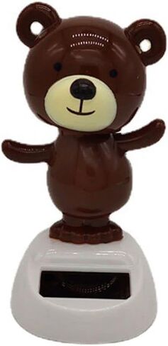 Brown Solar Dancing Bear Decoration Solar Powered Dancing Car Dashboard Decor, Bobbling Head Bear Decoration Shaking Head Dolls Solar Power Kits in Saudi Arabia