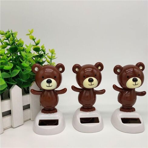 Brown Solar Dancing Bear Decoration Solar Powered Dancing Car Dashboard Decor, Bobbling Head Bear Decoration Shaking Head Dolls Solar Power Kits in Saudi Arabia