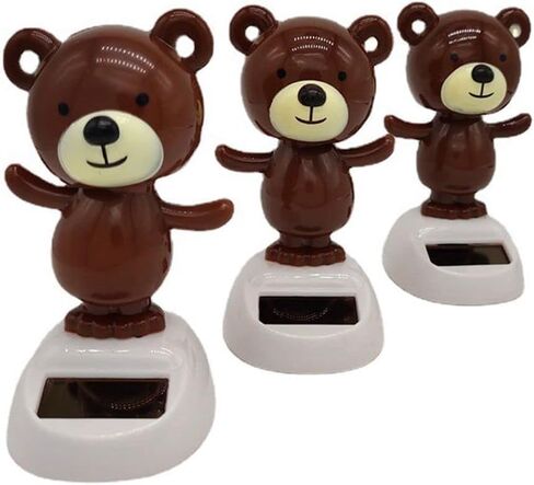 Brown Solar Dancing Bear Decoration Solar Powered Dancing Car Dashboard Decor, Bobbling Head Bear Decoration Shaking Head Dolls Solar Power Kits in Saudi Arabia