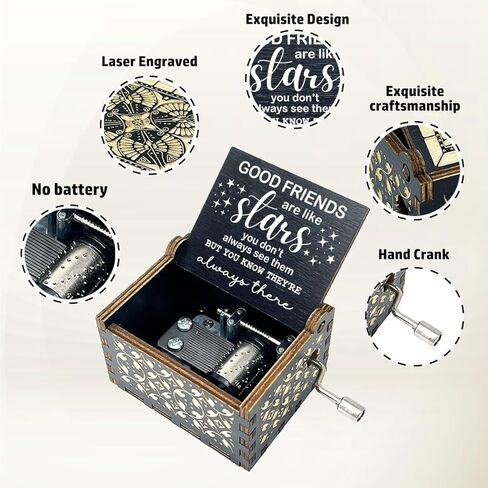 ukebobo Friend Gifts for Women, Good Friends are Like Stars Music Box, Birthday Gifts for Friends, Christmas Graduation Thank You Gifts for Best Friends BFF, You are My Sunshine Music Box-037 in Kuwait