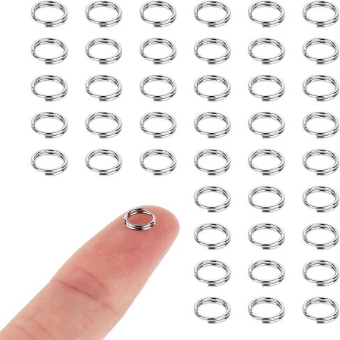 100 Pcs Small Open Jump Rings, 6 mm Stainless Steel Jump Rings, Small O Ring Connectors for Jewelry Necklaces Bracelets Earrings Crafts Decorations, and DIY in Saudi Arabia