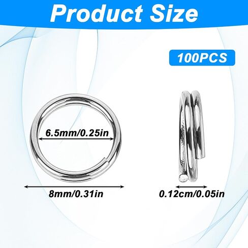 100 Pcs Small Open Jump Rings, 6 mm Stainless Steel Jump Rings, Small O Ring Connectors for Jewelry Necklaces Bracelets Earrings Crafts Decorations, and DIY in Saudi Arabia